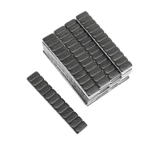 CONTRAPESOS ADHESIVOS NEGROS Tiras de 5gr x 12 Negros C/adhesivo 100 unidades x caja